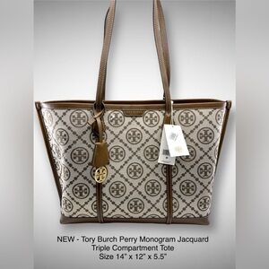 Tory Burch - Perry Monogram Jacquard Triple Compartment Tote